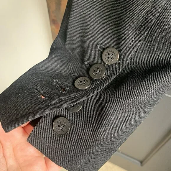 Burberry London 100% Wool Single Breasted Jacket Black Size 8 Black - Picture 6 of 14